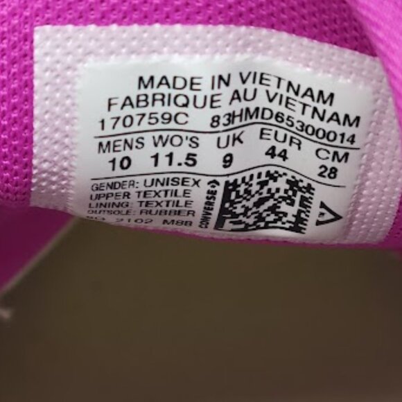 CONVERSE Pro Leather OX Low White Purple Sneakers Unisex Women 11.5- Men 10 NWOB - Picture 9 of 9